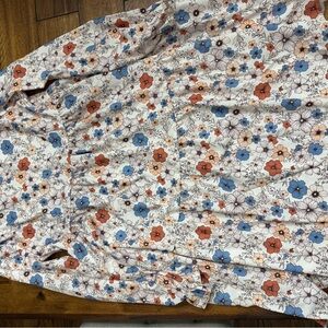 APRICOT Blue & Cream Floral Button-Up Top